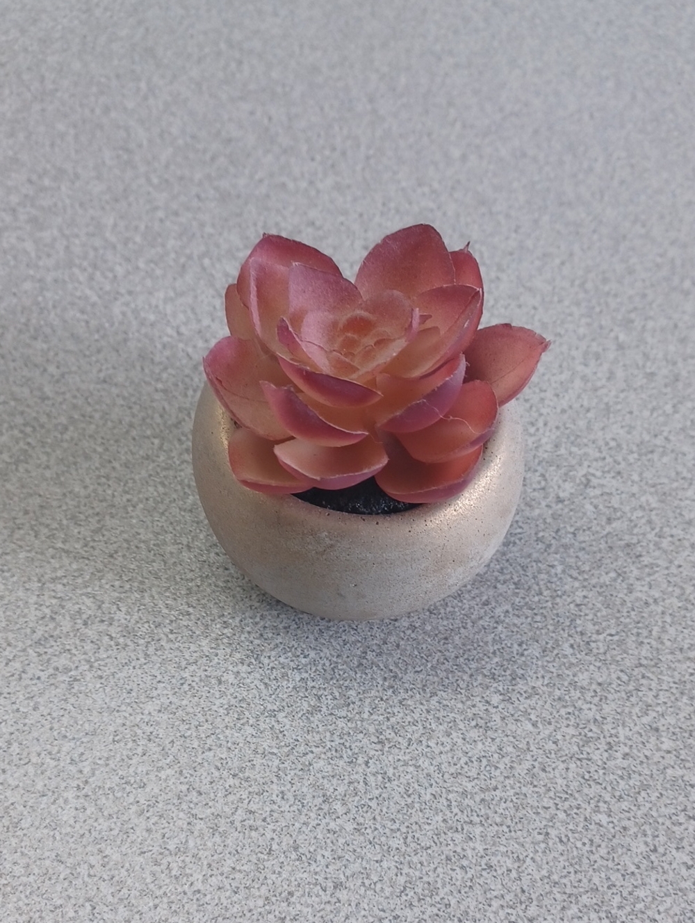 4/$30 Artificial Pink Succulent in Goldish Ceramic Pot